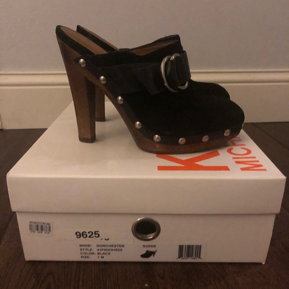 Michael Kors Black Suede Clogs - Picture 9 of 9
